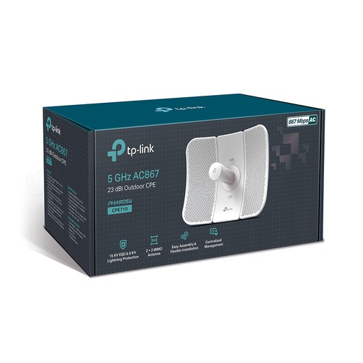 [TP-CPE710] ANTENA RADIO ENLACE CPE AC 5GHZ, 1X 10/100/1000MBPS, 23DBI, 867MBPS
