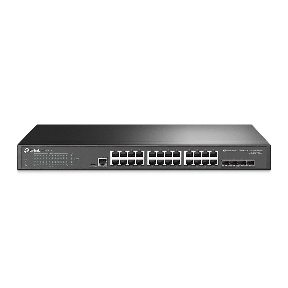 SWITCH TPLINK JETSTREAM 24 PUERTOS GIGABIT RACK 4 SFP CAPA 2 ADMINISTRABLE