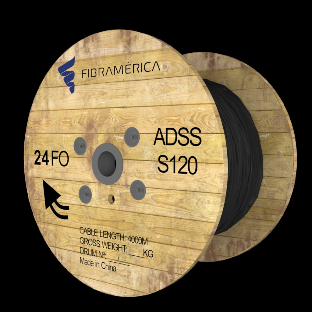 CABLE DE FIBRA ÓPTICA ADSS 24 HILOS FO G652D MDPE CHAQUETA NEGRA CON PROTECCIÓN UV Y PROTECCIÓN ANTI