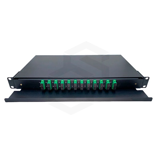[TS-001240] DISTRIBUIDOR DE FIBRA ÓPTICA ODF RACK 19, 1U, PANEL FIJO, 12 PUERTOS VACÍOS