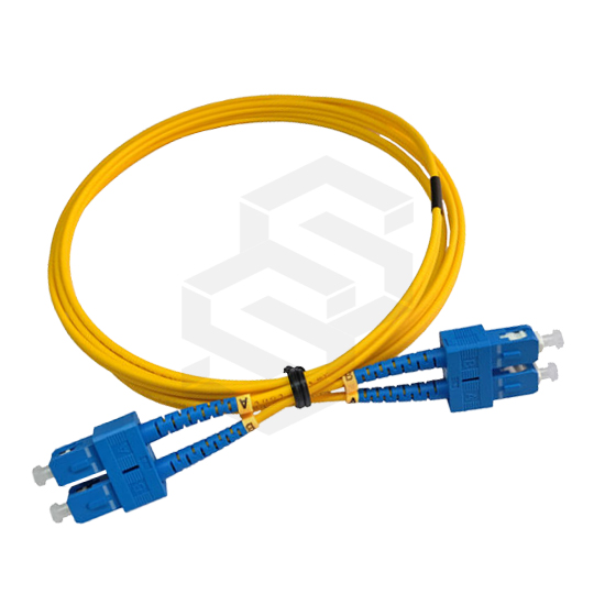 CABLE PATCHCORD FIBRA ÓPTICA SC/UPC - SC/UPC, G.652D MONOMODO, DUPLEX, 2MM, CH AMARILLA LSZH, 2MTS