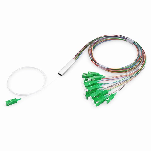 [XT-PLC1X16-AS] SPLITTER PLC 1X16 SC/APC G657A1 900µM ENTRADA COLOR BLANCO SALIDA COLORES INTERNACIONALES