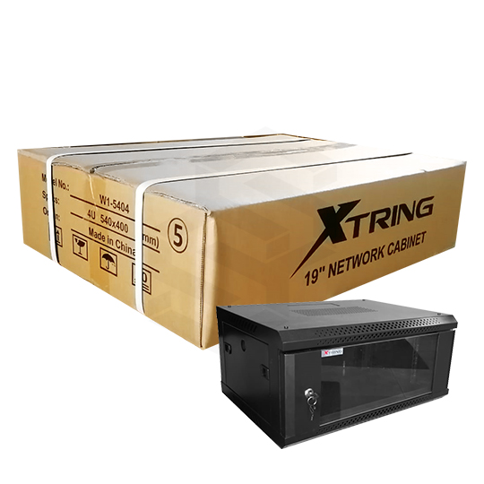 [XT-W1-5404] GABINETE COMPACTO 4UR XTRING DESARMADO PUERTA DE VIDRIO 540X400X280MM