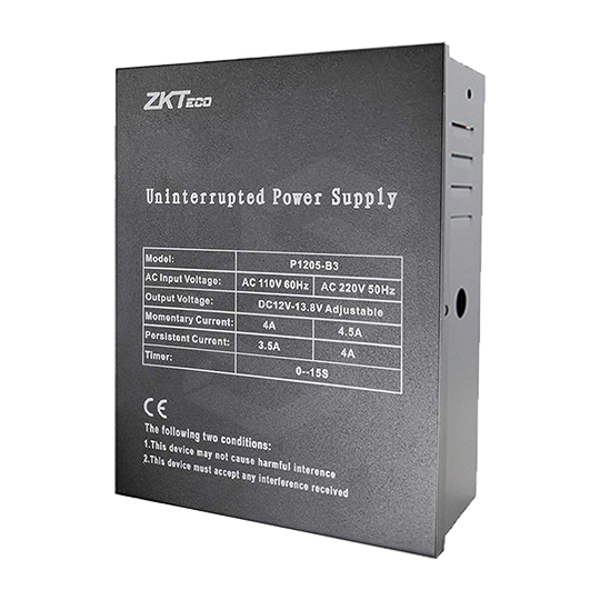 [ZK-P1205-B3] FUENTE PARA CONTROL DE ACCESO 12VDC, 2AMP CONTINUOS O 5 AMP MOMENTANEOS
