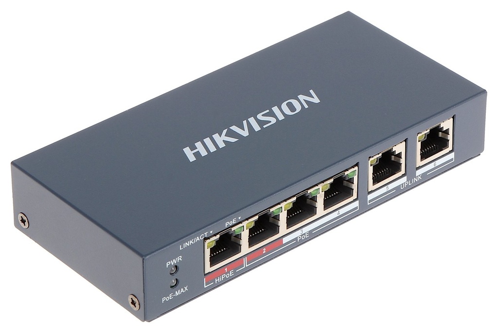 SWITCH POE 3 CH + 1 HI-POE 10/100MB + 2 PUERTOS UPLINK