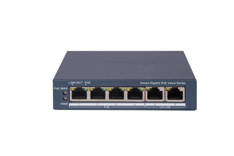 SWITCH POE 4 CH + 2 CH 10/100/1000MB 45W
