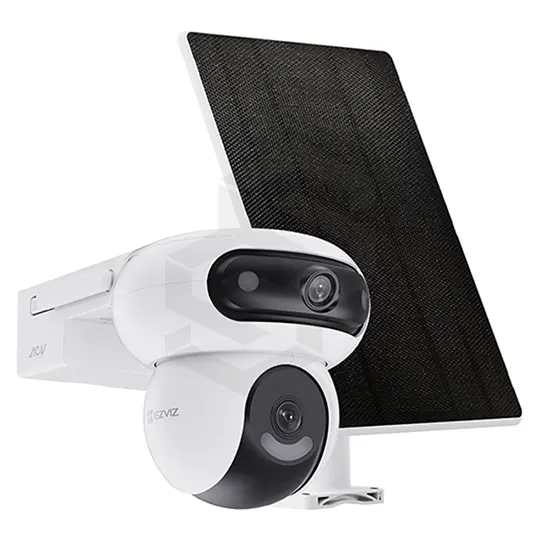 [CS-HB90/SP-R100] HB90 + PANEL  CAMARA PANTILT EXTERIOR 2K + CAMARA CON MOVIMIENTO HORIZONTAL 2K A BATERIA + PANEL SOLAR