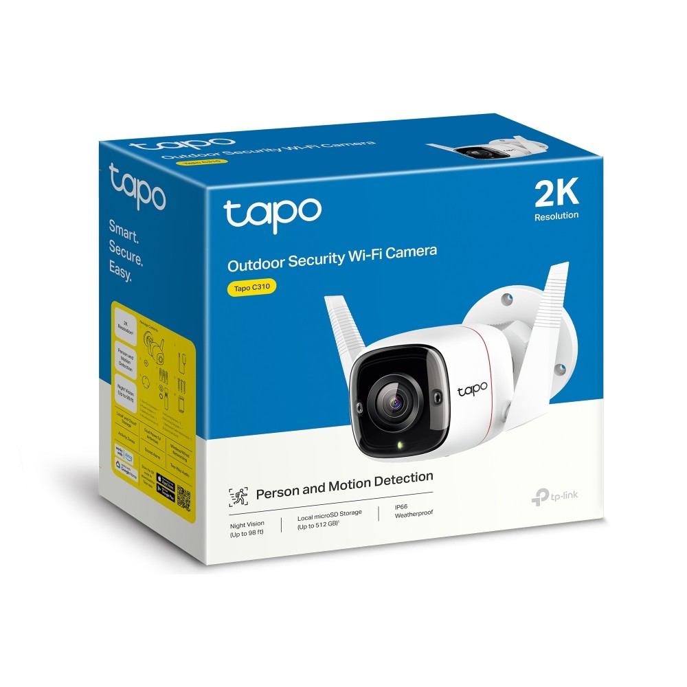 CAMARA IP TP-LINK TAPO C310 EXTERIOR/3 MP/VISION NOCTURNA/DETECCION DE MOV/AUDIO DOBLE VIA/SOPO