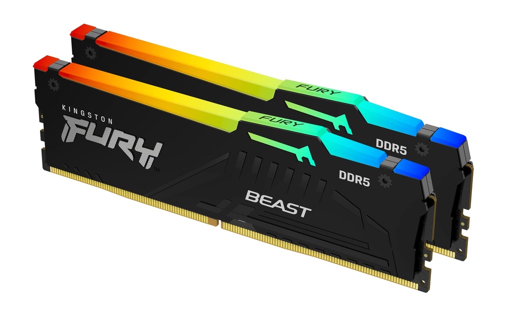 RAM/KINGSTON 16GB DDR5 5600MHZ CL40 FURY BEAST RGB 1.25V