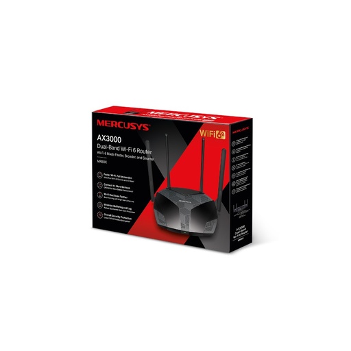 [MR80X] ROUTER/MERCUSYS/ MR80X WIFI 6 /  AX3000 /DUAL BAND/4 ANT./PUERTOS GIGABIT