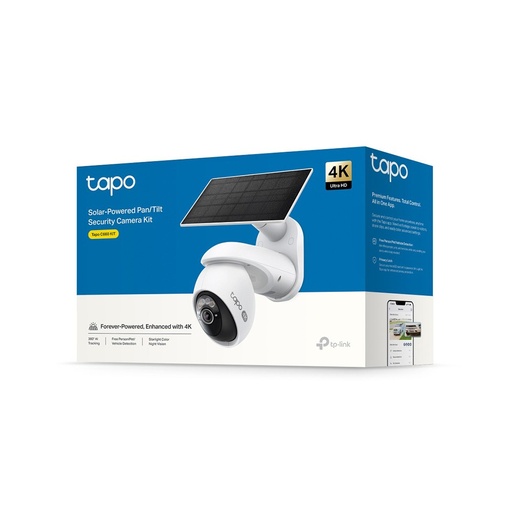 [TAPOC660KIT] CAMARA TPLINK/TAPO C660 KIT/4K/VISION NOCTURNA COLOR /CON PANEL SOLAR INCLU/2.4 A 5 GHZ / 360 GRAD