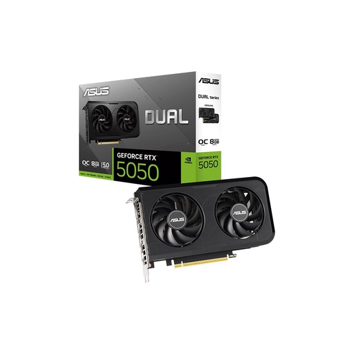 [DUAL-RTX5050-O8G] TARJETA DE VIDEO ASUS DUAL GEFORCE RTX 5050 8GB GDDR6 OC EDITION 90YV0N72-M0AA00