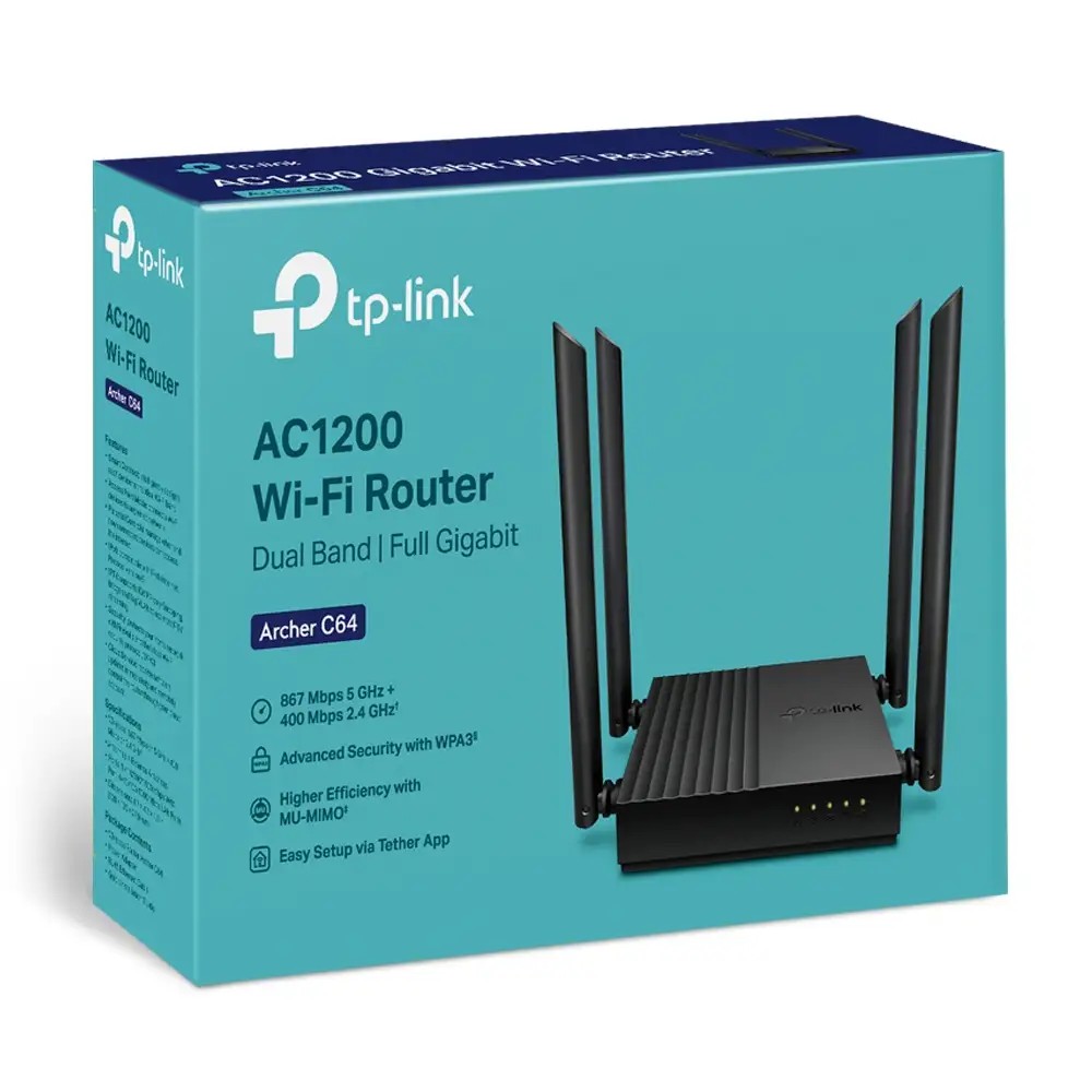 ROUTER MU-MIMO AC1200 DOBLE BANDA 4 ANTENAS C64