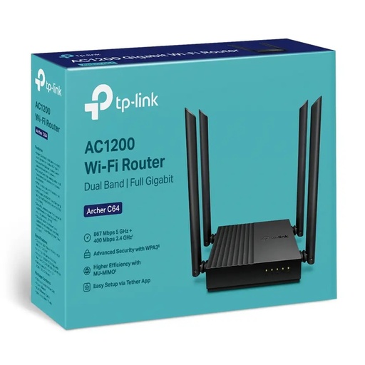 [ROUTPLARCHERC64] ROUTER MU-MIMO AC1200 DOBLE BANDA 4 ANTENAS C64