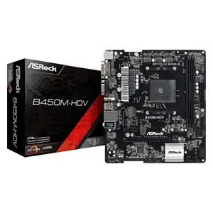 [MBOASRB450M-HDV] MBO ASROCK B450M-HDV AMD SOCKET AMD4 4XDDR4 VD SN RD HDMI DVI-D D-SUB 1M.2 6USB3.1 PCI-EXP3.0 UATX