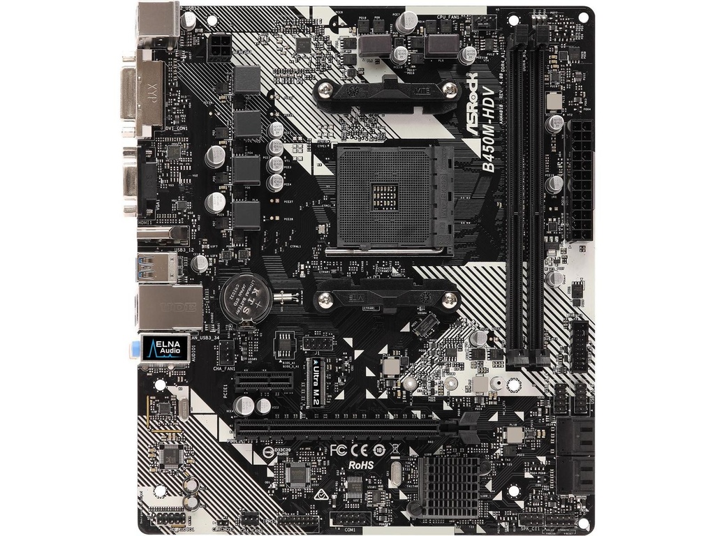 MBO ASROCK B450M-HDV AMD SOCKET AMD4 4XDDR4 VD SN RD HDMI DVI-D D-SUB 1M.2 6USB3.1 PCI-EXP3.0 UATX