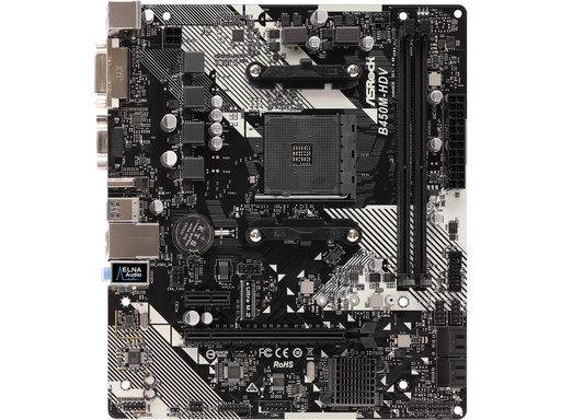 [TS-002071] MBO ASROCK B450M-HDV AMD SOCKET AMD4 4XDDR4 VD SN RD HDMI DVI-D D-SUB 1M.2 6USB3.1 PCI-EXP3.0 UATX