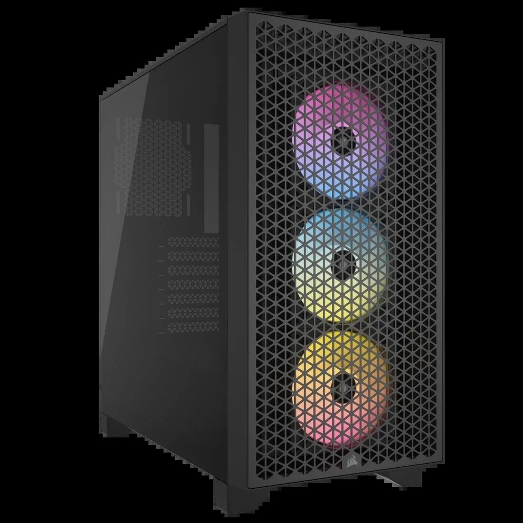 CASE CORSAIR ATX 3000D RGB AIRFLOW TEMPERED GLAS MID-TOWER CASE N-PS 3VEN NEGRO