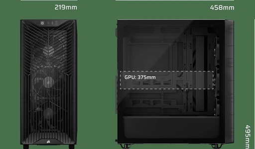 [CASCORCC9011336] CASE CORSAIR ATX 3200D RS TEMPERED GLAS MID-TOWER USB3.2 USB2.0 SUP-8VENT. BLACK