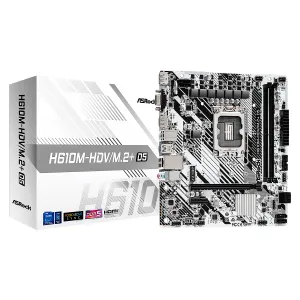 [MBOASRH610MHDD5] MBO ASROCK H610M-HDV D5 14VA 13VA 12VA. LGA1700 2DDR5 HDMI DP M.2 10USB PCIE MATX