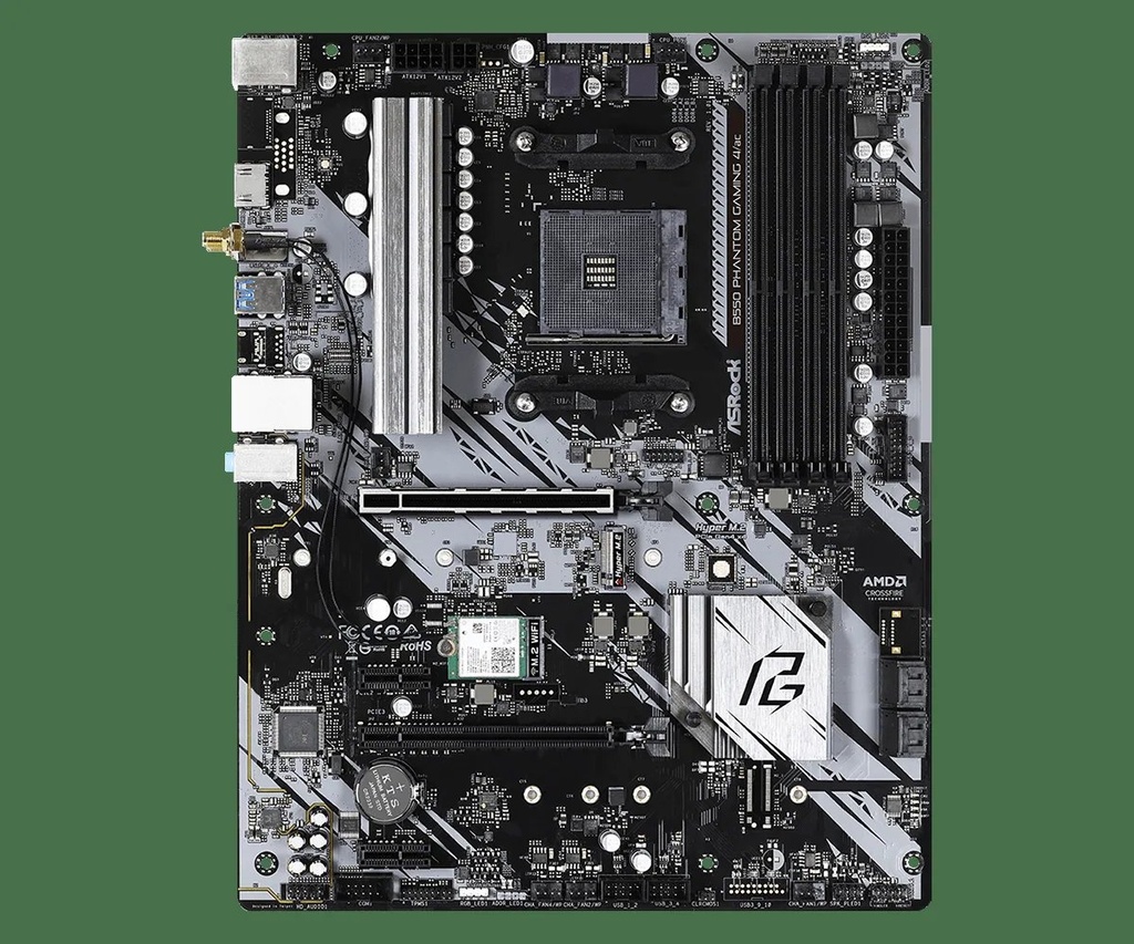 MBO ASROCK B550 PHANTOM GAMING 4AC AMD AM4 HDMI 4XDDR4 DIMM 8USB 4SATA3 PCIE2X16-2X1 M.2 ATX