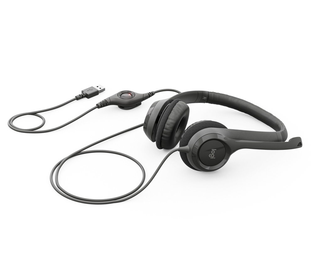 HEADSET LOGITECH H390 NEGRO USB PLUG AND PLAY SUPRESION RUIDO SONIDO ESTEREO
