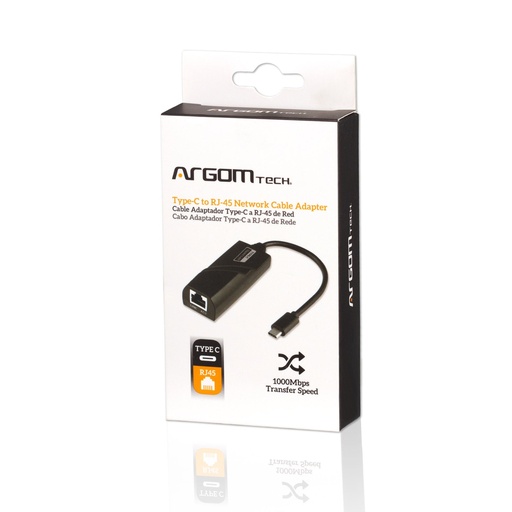 [ADAARGARGCB0062] ADAPTADOR ARGOM TYPE C TO RJ45 15CM NEGRO