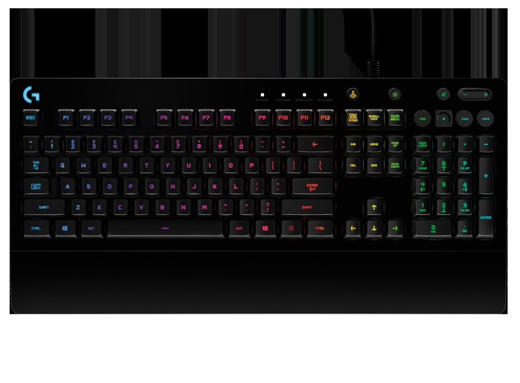 TECLADO LOGITECH GAMING G213 NEGRO RGB LIGHTSYNC USB RESISTENTE A SALPICADURAS