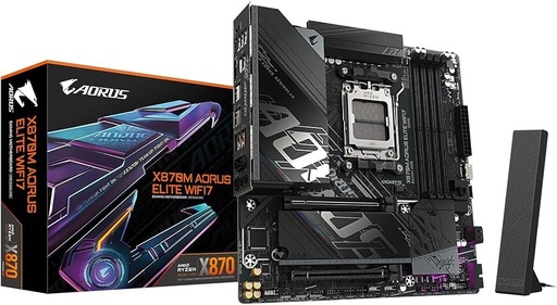 [9MX87ME7-00-G10] MAINBOARD GIGABYTE/X870M AORUS ELITE WIFI7 AM5 DDR5 MICRO ATX