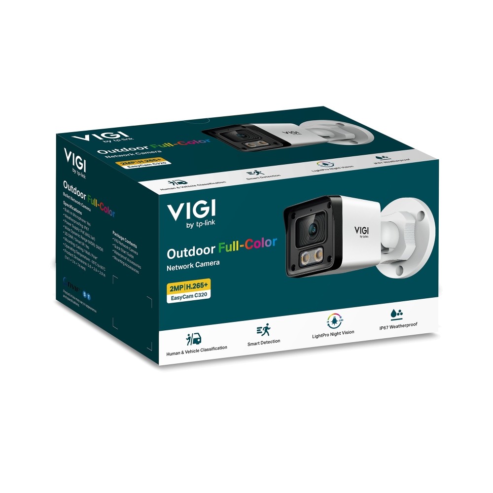 [EASYCAMC320-2.8MM] CAMARA TPLINK/VIGI EASYCAM C320-2.8MM/IP67/VISION NOCTURNA LIGHTPRO/POE/2MP