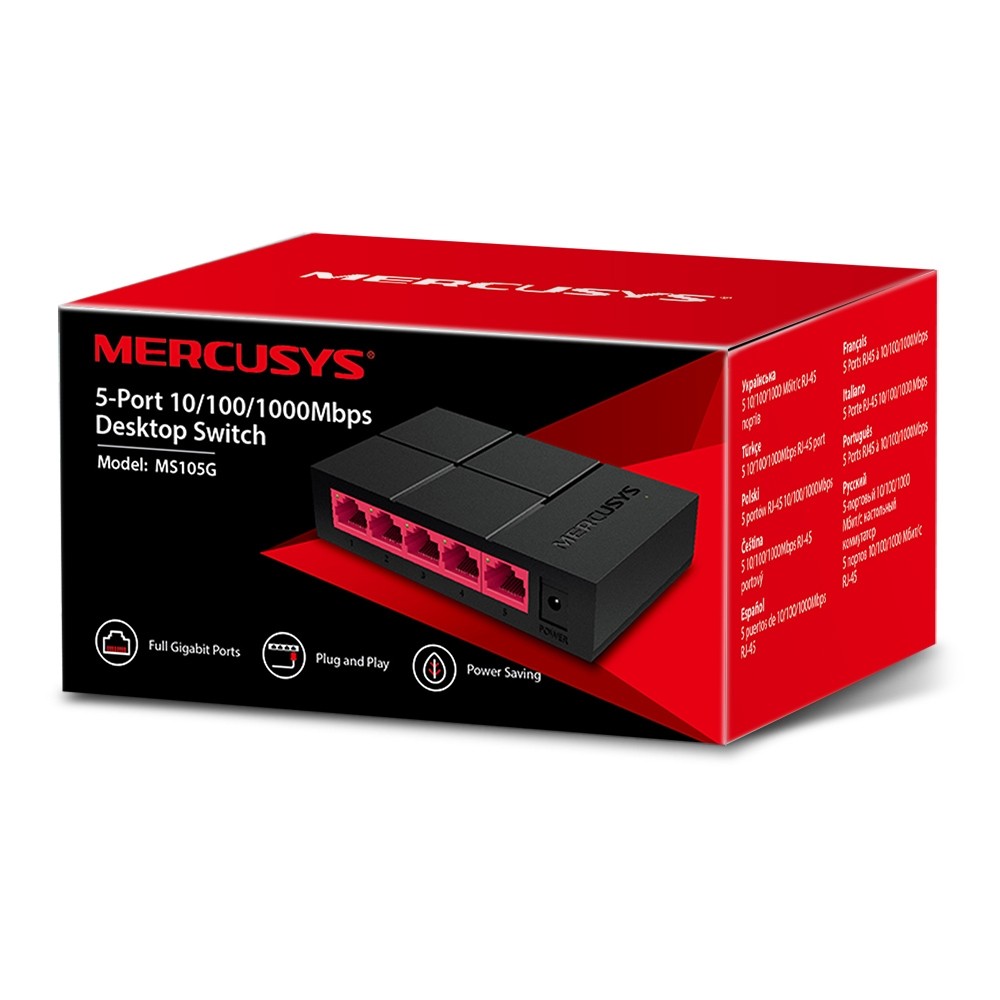 SWITCHES MERCUSYS MS105G 5 PUERTOS GIGABIT ESCRITORIO
