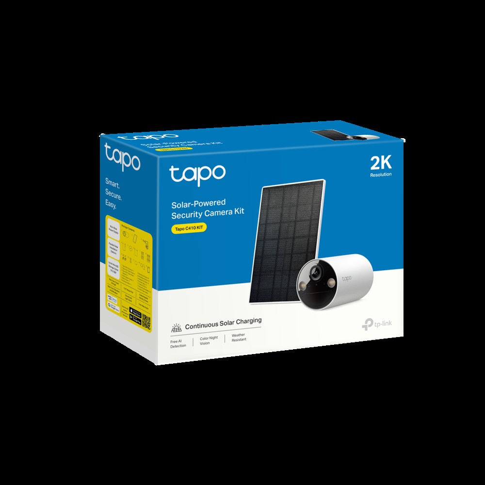 [TAPOC410KIT] CAMARA TPLINK/TAPO C410 KIT/2K/ INC. PANEL SOLAR/MICRO SD HASTA 512GB/WIFI/INALAMBRICA/STARLIGHT
