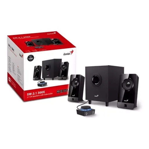 [31730041401] PARLANTE GENIUS SW-G2.1 300X / POTENCIA 10W RMS / SUBWOOFER 3.5W / SATELITES 3.25W X 2 /