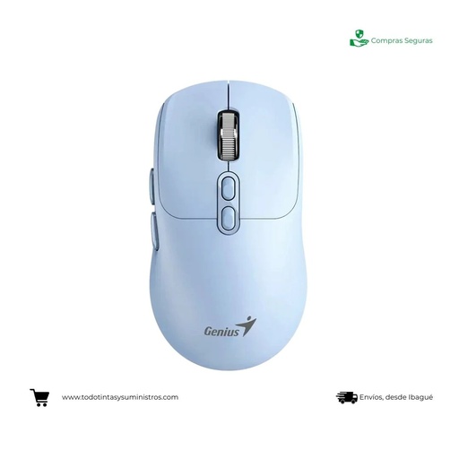 [31030042402] MOUSE GENIUS/NX-8080S WIRELESS Y BT AZUL/AI COPILOT /7 BOTONES /1600 DPI /PILA AA /WIN MAC CHROM