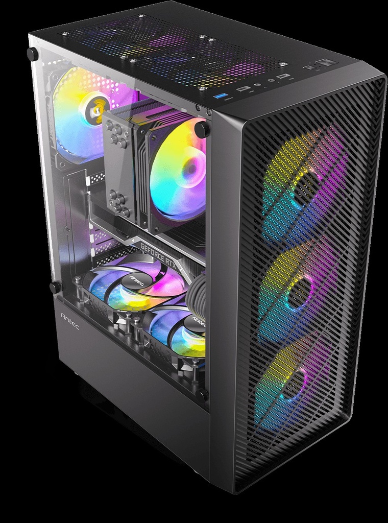 TE CASE ANTEC/AX26 RGB ELITE MID TOWER 3X120 RGB FRONT 1X120 RGB REAR