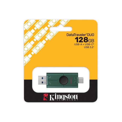 [FMEKINDTDEG2128] FLASH MEMORY KINGSTON 128GB DataTraveler DUO USB-A USB-C Tapa Deslizante