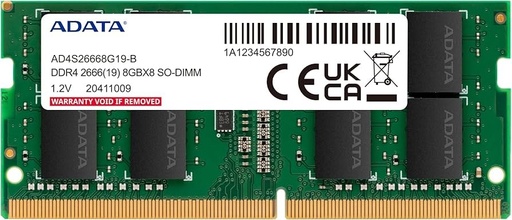 [DIMADA8GBP266SP] DIMM ADATA SINGLE TRAY 8GB DDR4 2666MHZ