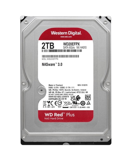 [HDDWDIWD20EFPX] DISCO DURO 2TB INTELLI-POWER 24-7 5400RPM CACHE-512MB SATA 6.0GB S 3.5INC. ROJO PLUS NAS 3Y