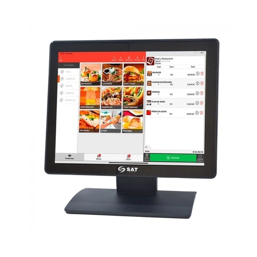 [TS-002293] MONITOR SAT 15INC. 10-Point-Touch 1024X768 VGA-HDMI USB NEGRO