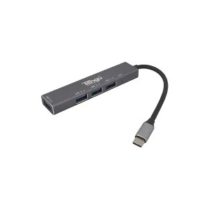HUB Tengu T-304 USB-C to 4Puertos USB 3.0 5Gbps Silver