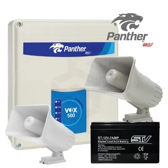 1 PT-COM-VOX500 + 1 PA-S/PARLANTE + 1 PA-SIRENA + 1 ST-12V-7AMP