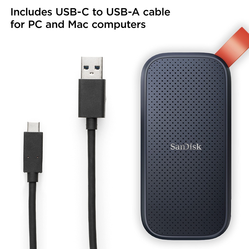 SSD SANDISK 1TB USB3.2 TYPE-C 800MBs ANIT-SHOCK Externo Black