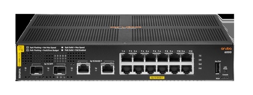 [R8N89A] HPE Aruba 6000 12G Class4 PoE 2G/2SFP 139W Switch - Conmutador - Gestionado