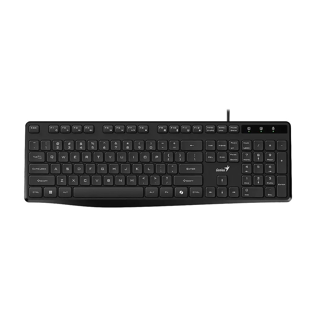 TECLADO GENIUS KB-117S Wired AI Copilot Silent USB Plug and Play Multimedia Black