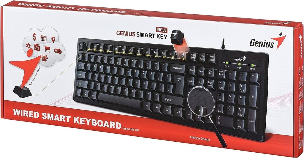 TECLADO GENIUS KB-123 PR AI WIRED USB NEGRO 