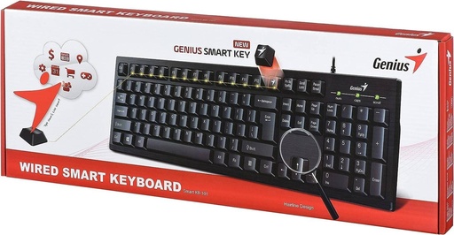 [TS-003291] TECLADO GENIUS KB-123 PR AI WIRED USB NEGRO 