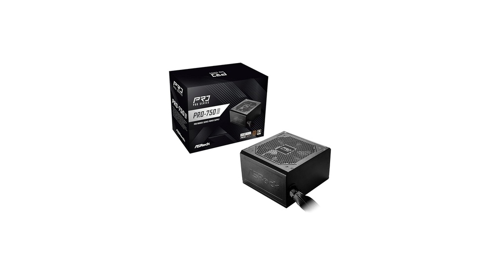 POWER SUPPLY ASROCK PRO-750B 80 PLUS BRONCE 120mm ATX3.1 - PCI5.1 Ready