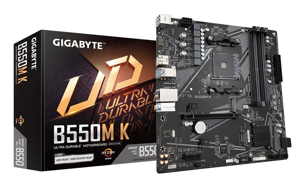 MBO GIGABYTE B550M-K AMD AM4 RYZEN 5000 4DDR4-3200 M.2DP HDMI PCIE4.0 MICROATX