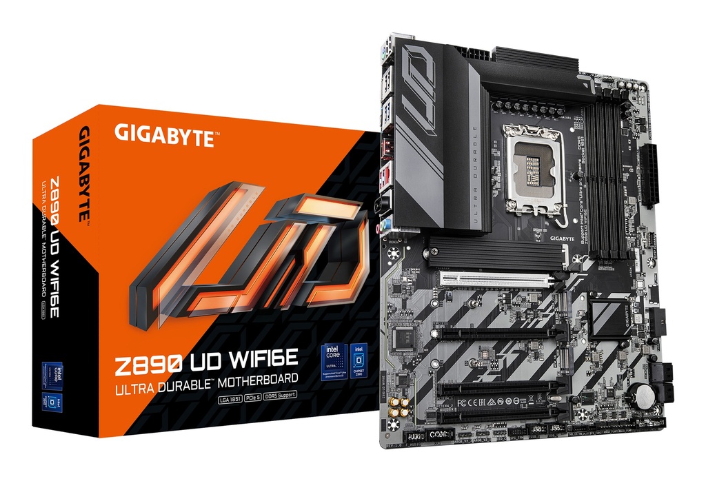 MBO GIGABYTE Z890 UD WIFI6E Intel Core Ultra Series LGA1851 DDR5-6400 BT DP 8USB 3M.2 PCIe4.0 ATX