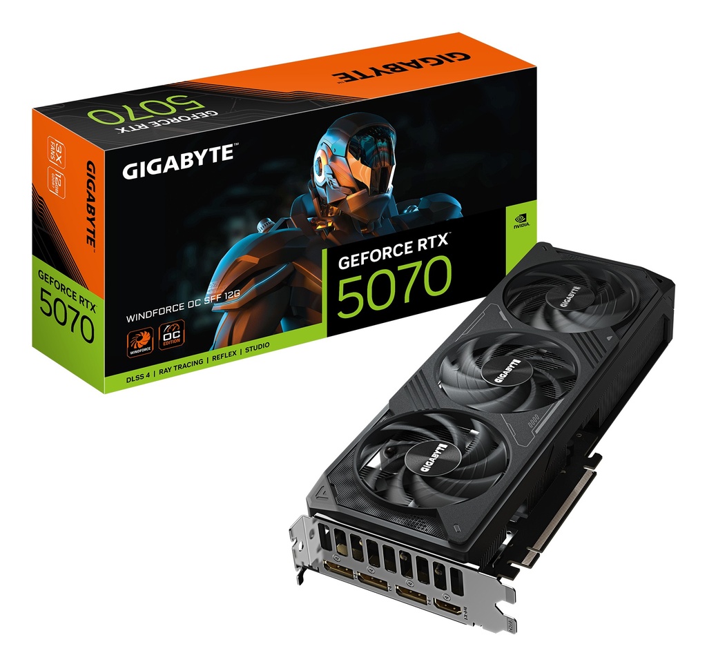 VIDEO GIGABYTE GeForce RTX-5070 WINDFORCE OC SFF 12GB 192BIT GDDR7 HDMI 3DP 3Vent.PCIe 5.0